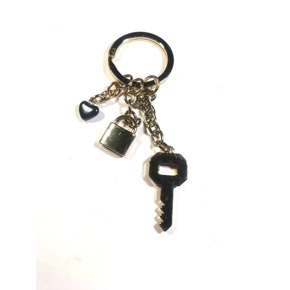 Bling keychain Rhinestones Gold Tone Soft Metal - Picture 3 of 4